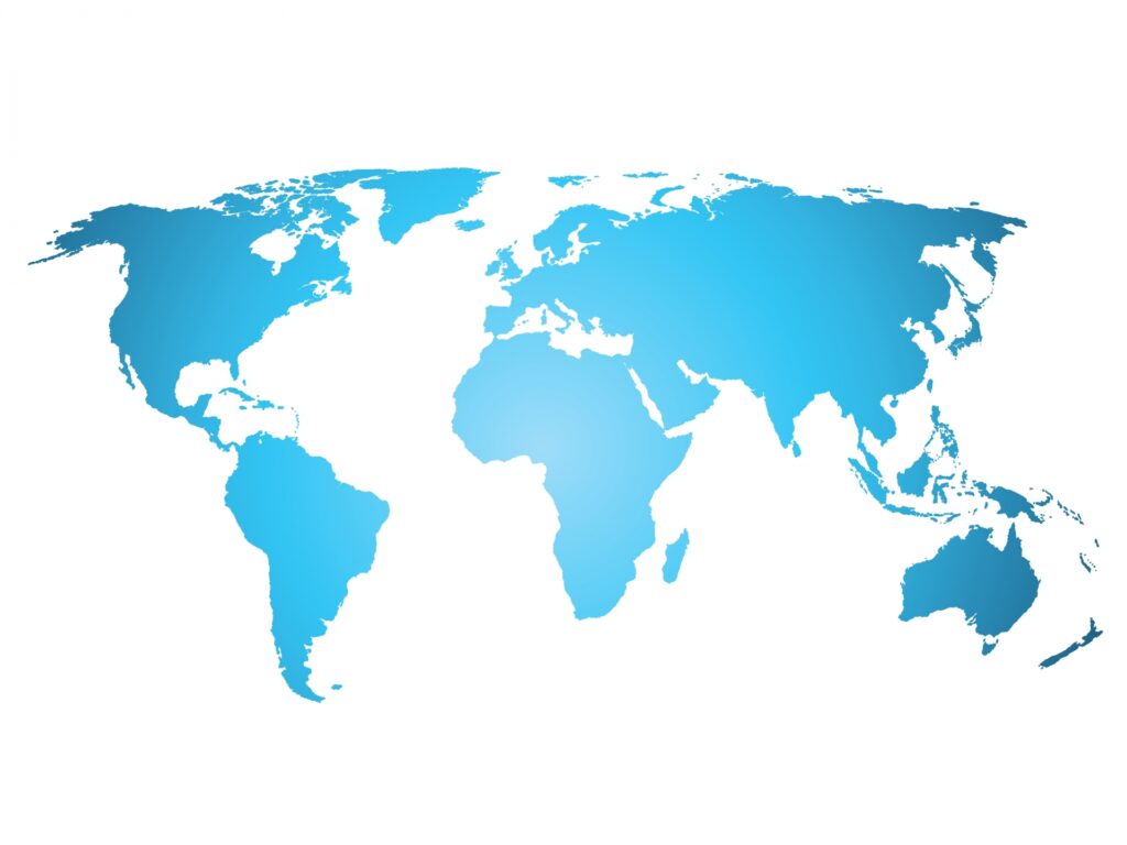 危機に瀕している世界遺産を示す地図イメージ