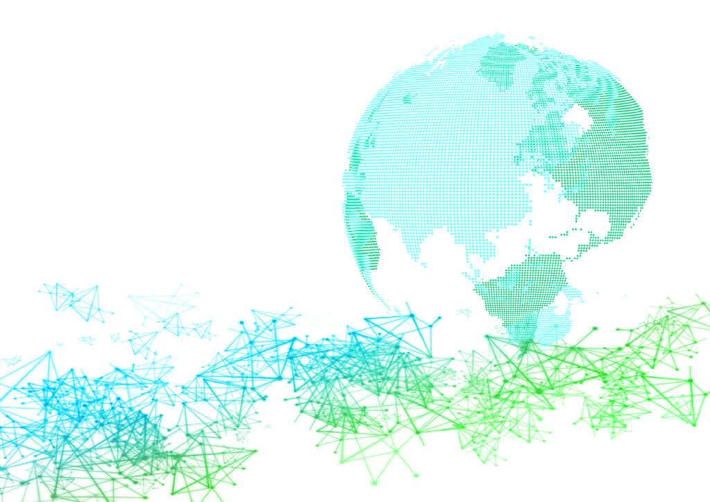 世界遺産のつながりを示す世界地図イメージ