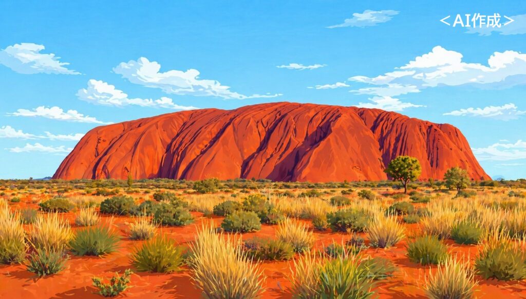 オーストラリアの世界遺産ウルル（エアーズロック）の夕焼けと色の変化