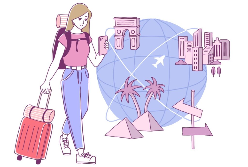 世界遺産旅行の行き先やルートを選ぶイメージ