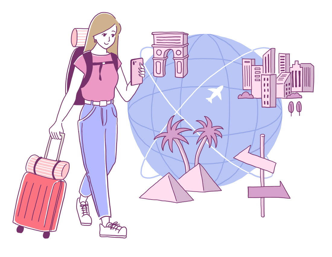 世界遺産旅行の行き先やルートを選ぶイメージ