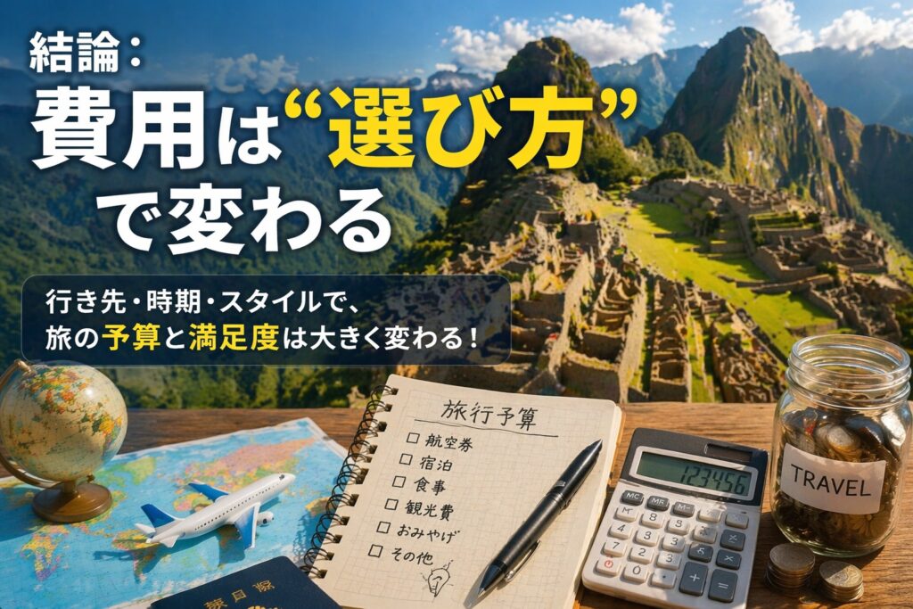 世界遺産旅行の費用を計画するための予算管理のイメージ